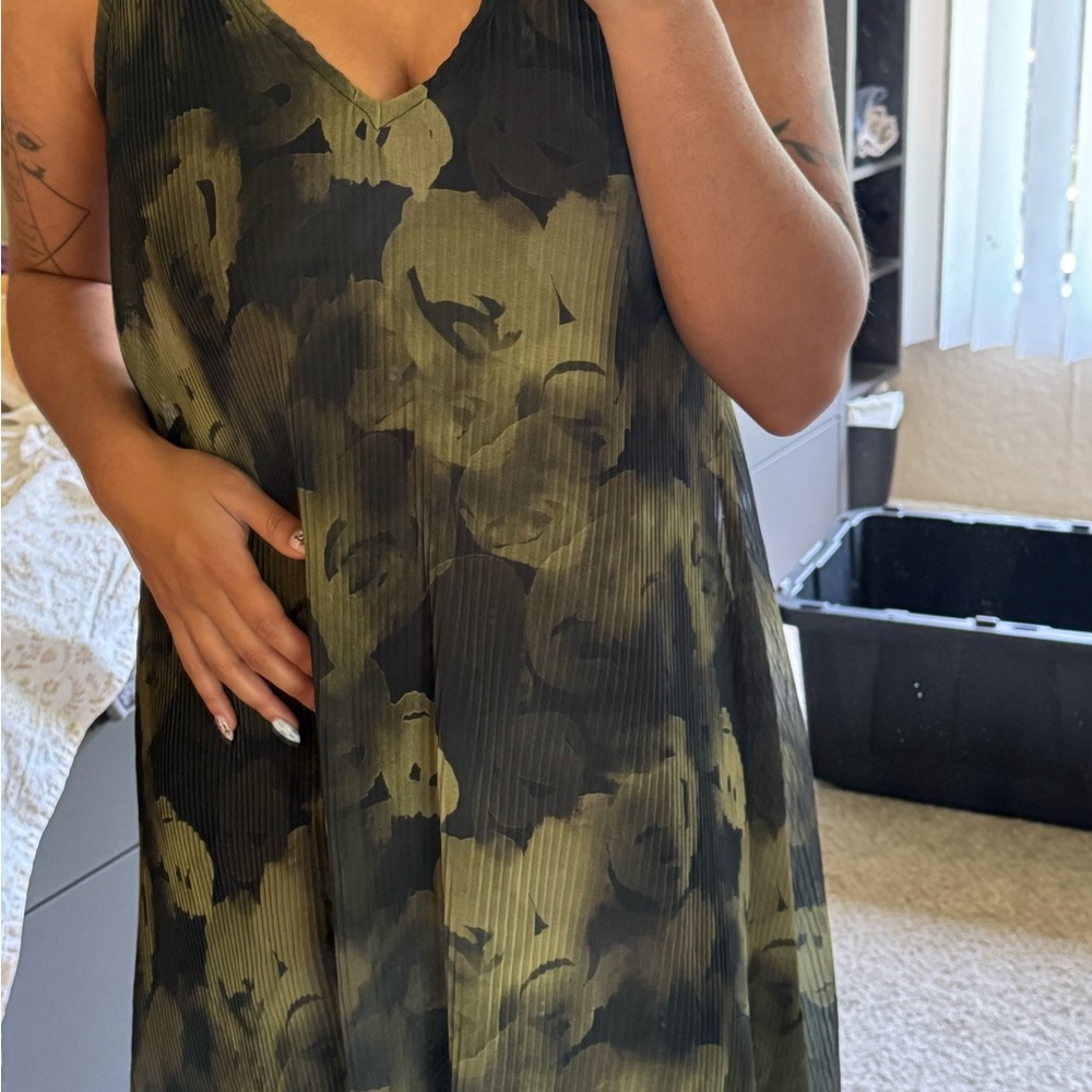Ganni Green Floral Dress